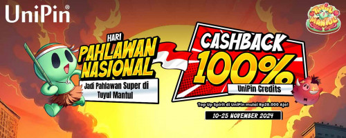 [Hari Pahlawan Nasional] Jadi Pahlawan Super di Tuyul Mantul & Dapatkan Cashback 100% UniPin Credits